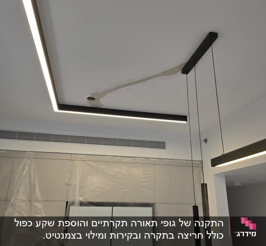 תאורה תלויה מהתקרה עם חוטים חשופים